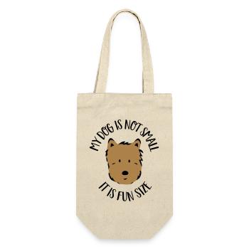 Kleiner Hund - Geschenkbeutel für Flaschen - Natur - Vorne
