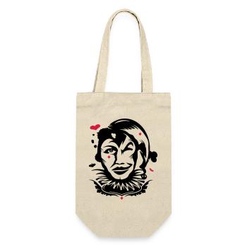 Spielkarte Joker - Geschenkbeutel für Flaschen - Natur - Vorne