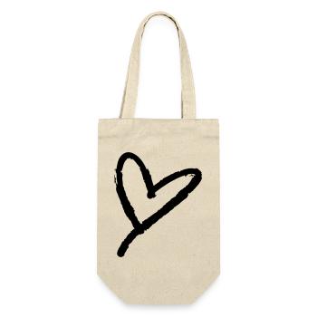 Worthy – Croquis de coeur – Motif de coeur Doodle - Sac à bouteille - nature - Devant