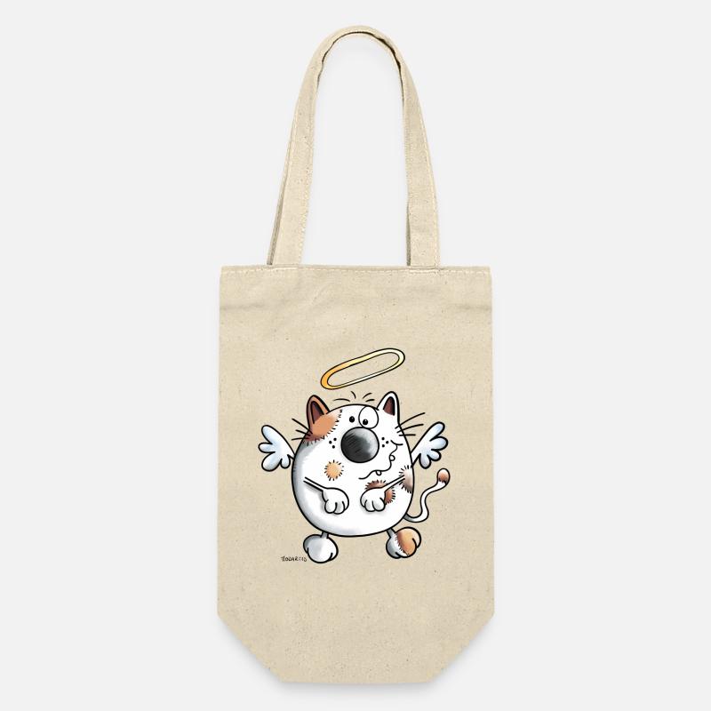 Angel Cat - Gift Bag for Bottles - nature