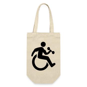 Rollstuhl-Fitness-Symbol # - Geschenkbeutel für Flaschen - Natur - Vorne