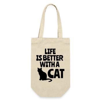 La vie est meilleure avec un chat, des chats, des animaux # - Sac à bouteille - nature - Devant