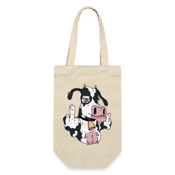 Cow middle finger - Gift Bag for Bottles - nature - Front