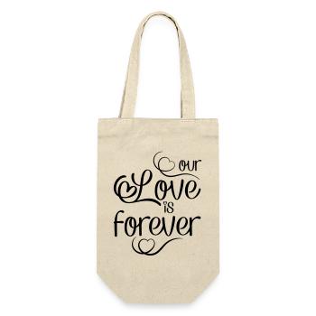 Love - Geschenkbeutel für Flaschen - Natur - Vorne