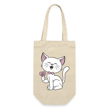 Cat Heart Meow Cats Love Couples Valentine's Day - Gift Bag for Bottles - nature - Front