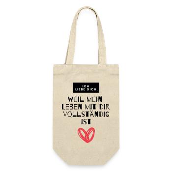 Ich liebe dich Sprüche & Zitate - Liebeserklärung - Geschenkbeutel für Flaschen - Natur - Vorne