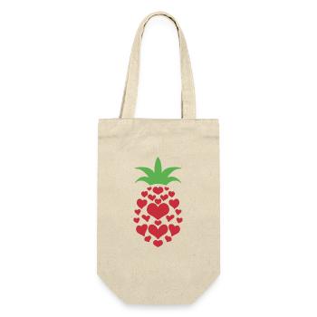 Ananas Herz - Geschenkbeutel für Flaschen - Natur - Vorne