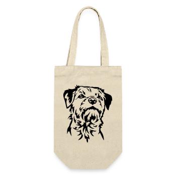 Tête de Border Terrier - Sac à bouteille - nature - Devant