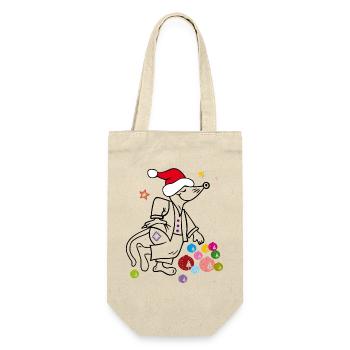 Weihnachten, Weihnachtsfest - Geschenkbeutel für Flaschen - Natur - Vorne