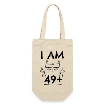 50th birthday woman 50th 50 years - I AM 49+ PLUS - Gift Bag for Bottles - nature - Front