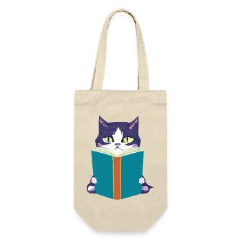 Cat Reading Kitten Books Cat Book Domestic Cat - Gift Bag for Bottles - nature - Front