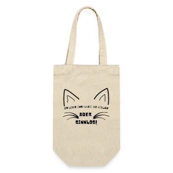 Ein Leben ohne Katze ist möglich aber sinnlos - Geschenkbeutel für Flaschen - Natur - Vorne
