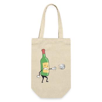 Petanque and wine Boccia balls Petanque outfit - Gift Bag for Bottles - nature - Front