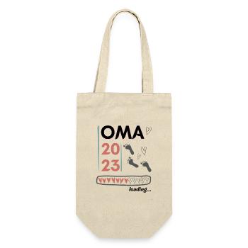 Oma 2023 loading... - Geschenkbeutel für Flaschen - Natur - Vorne