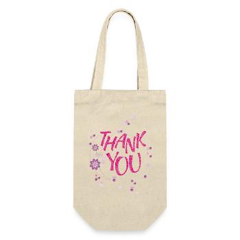 thank you, Danke - Geschenkbeutel für Flaschen - Natur - Vorne