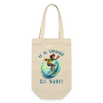 Funny hippie with a surfboard - surfer - Gift Bag for Bottles - nature - Front