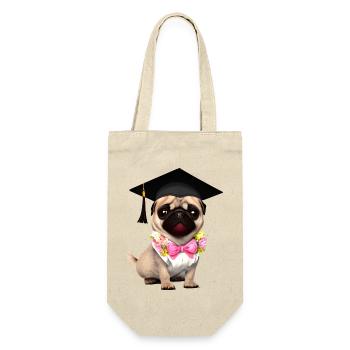 Bachelor Bulldog Study Dogs Graduation - Gift Bag for Bottles - nature - Front