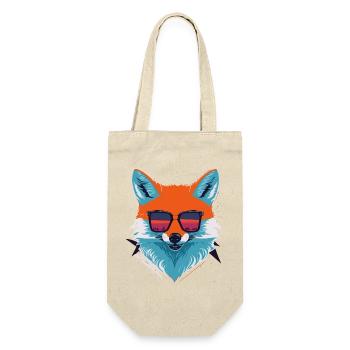 Sly and Stylish: Retro Aggressive Fox T-Shirt - Gift Bag for Bottles - nature - Front
