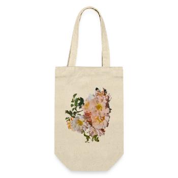 Peach Rose Bouquet Premium / Tea Roses - Gift Bag for Bottles - nature - Front