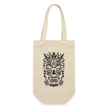 Tribal Tiki Maori Retro Polynesian Mask - Gift Bag for Bottles - nature - Front