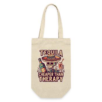 Funny saying: Tequila is Cheaper Than Therapy - Gift Bag for Bottles - nature - Front