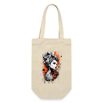 Abstract Colorful Young Woman Graffiti Art - Gift Bag for Bottles - nature - Front