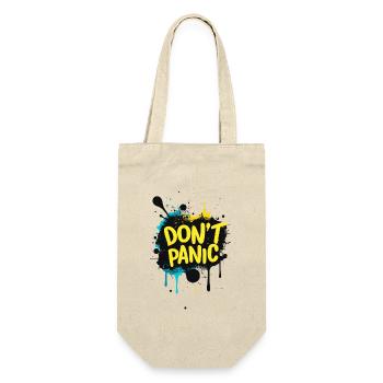 Don't Panic! Lustiger Spruch Zitat Statement - Geschenkbeutel für Flaschen - Natur - Vorne