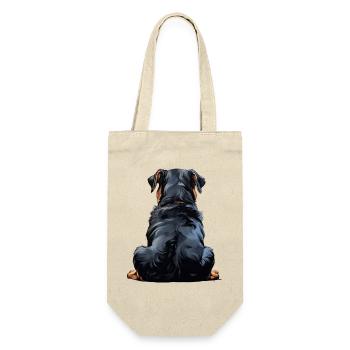 Rottweiler - Geschenkbeutel für Flaschen - Natur - Vorne