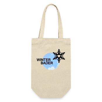 Winterbader Eisbader Winterschwimmen - Geschenkbeutel für Flaschen - Natur - Vorne