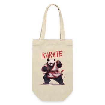 Lustiger japanischer Karate Panda Kawaii Karateka - Geschenkbeutel für Flaschen - Natur - Vorne