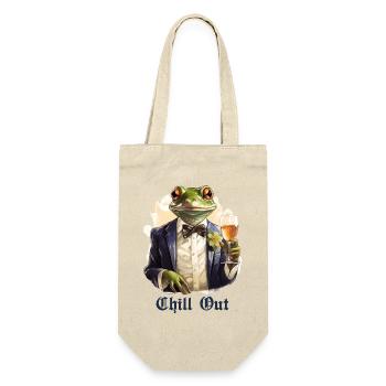 Cool frog in tuxedo with drink saying quote - Gift Bag for Bottles - nature - Front
