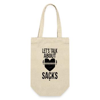 Let's Talk About Sacks Funny Football Saying - Gift Bag for Bottles - nature - Front