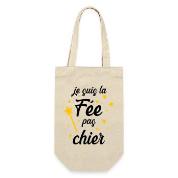 Je suis la Fée pas chier ! - Sac à bouteille - nature - Devant