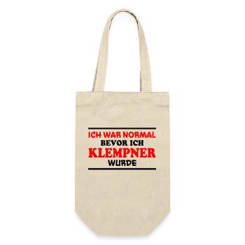 Klempner Spruch Beruf Lustiges Klempner Geschenk - Geschenkbeutel für Flaschen - Natur - Vorne