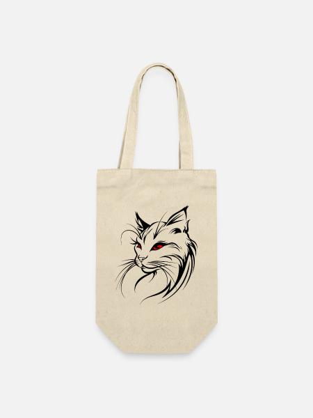 Katze Silhouette Umriss Zeichnung Lineart Kunst - Geschenkbeutel für Flaschen - Natur