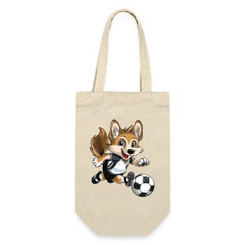 Fußball Hund Tier Fußballer Sturm Fan Team Europa - Geschenkbeutel für Flaschen - Natur - Vorne