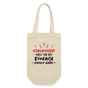 Schlosser Spruch Beruf Lustiges Schlosser Geschenk - Geschenkbeutel für Flaschen - Natur - Vorne