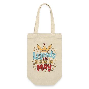 Legends are born in May - Geschenkbeutel für Flaschen - Natur - Vorne