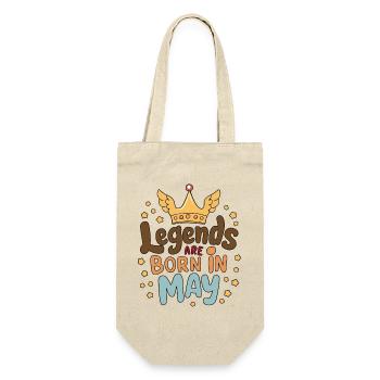 Legends are born in May - Geschenkbeutel für Flaschen - Natur - Vorne