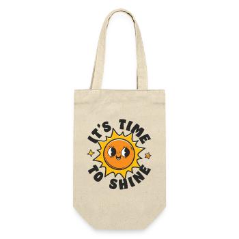 Es ist Zeit zu glänzen - Geschenkbeutel für Flaschen - Natur - Vorne