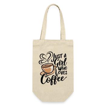 Just A Girl Who Loves Coffee Coffee Lover - Gift Bag for Bottles - nature - Front