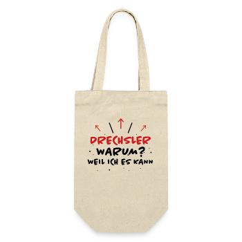 Drechsler Spruch Job Lustiges Drechsler Geschenk - Geschenkbeutel für Flaschen - Natur - Vorne