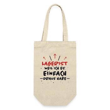 Lagerist Spruch Logistik Lustige Lagerist Geschenk - Geschenkbeutel für Flaschen - Natur - Vorne