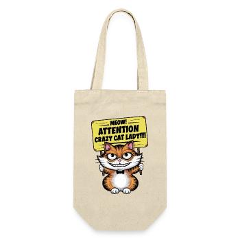 Miau Lustige Katze Sprüche Katzen Spruch - Geschenkbeutel für Flaschen - Natur - Vorne