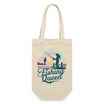Fishing Queen - Sunset Silhouette - Gift Bag for Bottles - nature - Front