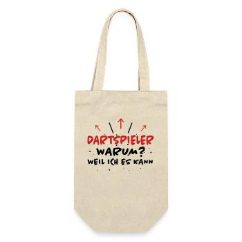 Dartspieler Spruch Darter Fun Dartspieler Geschenk - Geschenkbeutel für Flaschen - Natur - Vorne