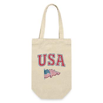 Flagge der USA - Geschenkbeutel für Flaschen - Natur - Vorne