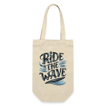 Ride the Wave Surfen Surfbrett Sommer Urlaub - Geschenkbeutel für Flaschen - Natur - Vorne