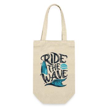 Ride the Wave Surfen Surfbrett Sommer Urlaub - Geschenkbeutel für Flaschen - Natur - Vorne