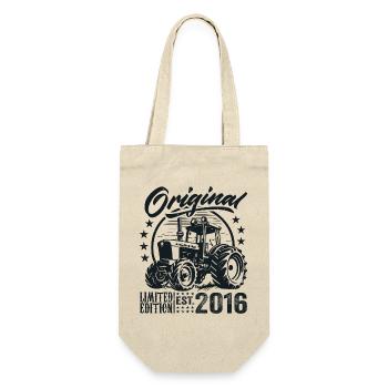 Original 2016 Anniversaire 2016 Fermier Tracteur - Sac à bouteille - nature - Devant